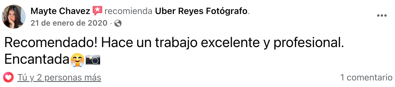 Comentario real de Facebook