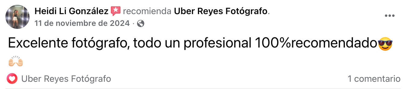 Comentario real de Facebook