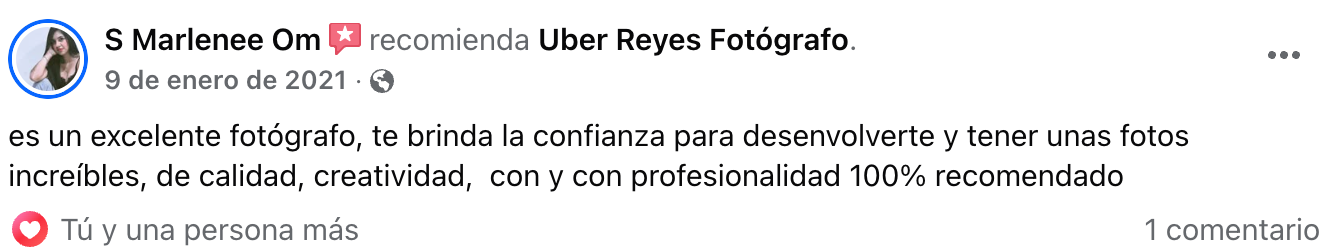 Comentario real de Facebook