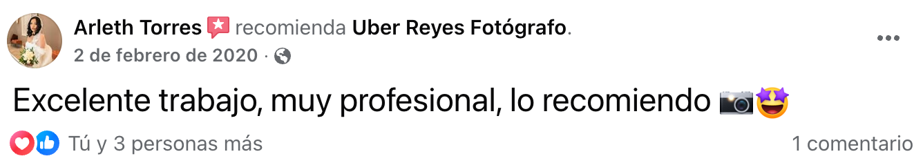 Comentario real de Facebook