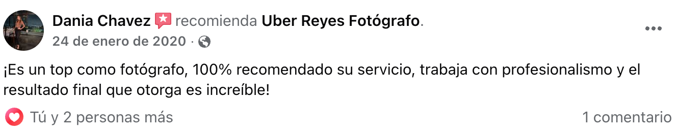 Comentario real de Facebook